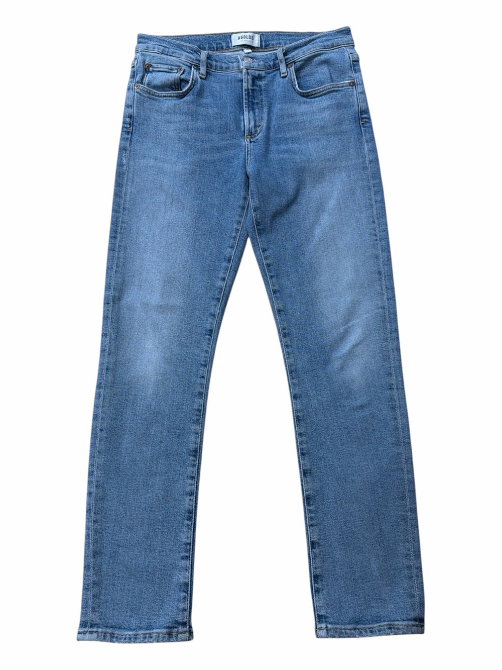 Agolde Toni Blue Straight-Leg Jeans